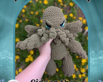 Gideon el Cthulhu, Cthulhu a crochet, Patrón de críptido, Críptidos, Cthulhu, Monstruo a crochet, Patrón de crochet, Patrón en PDF, Amigurumi, Costura baja