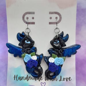 Dragons, Dragon Earrings, Fantasy Earrings, Made to Order, Dragon Jewelry, Book Lover Earrings, Elegant Jewelry, Floral Dragon Earrings