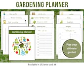 Garden planner printable, gardening journal, plant tracker, garden layout plan, veggie patch template, garden calendar binder pack pdf