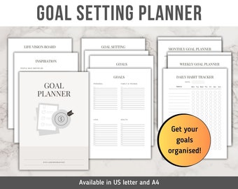 Habit Tracker, Vision Board für Ziele (Digitaler Download)