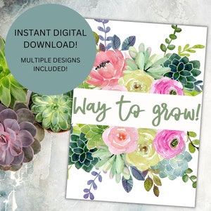 Way To Grow Gift Card, Carte-cadeau de remise des diplômes, Cadeau de félicitations, Étiquette cadeau succulente, Étiquette cadeau de bougie, Façon de grandir, Votre avenir est brillant