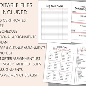 LDS Young Women, Girls Camp Planner, YW Binder, Young Women Planner ...