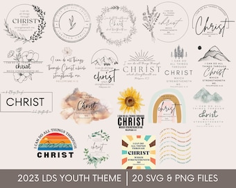 LDS 2023 Youth Theme, I can do all things through Christ, Philippians 4:13, SVG, PNG, Young Women Files, lds Young Women Gift, Cricuit File