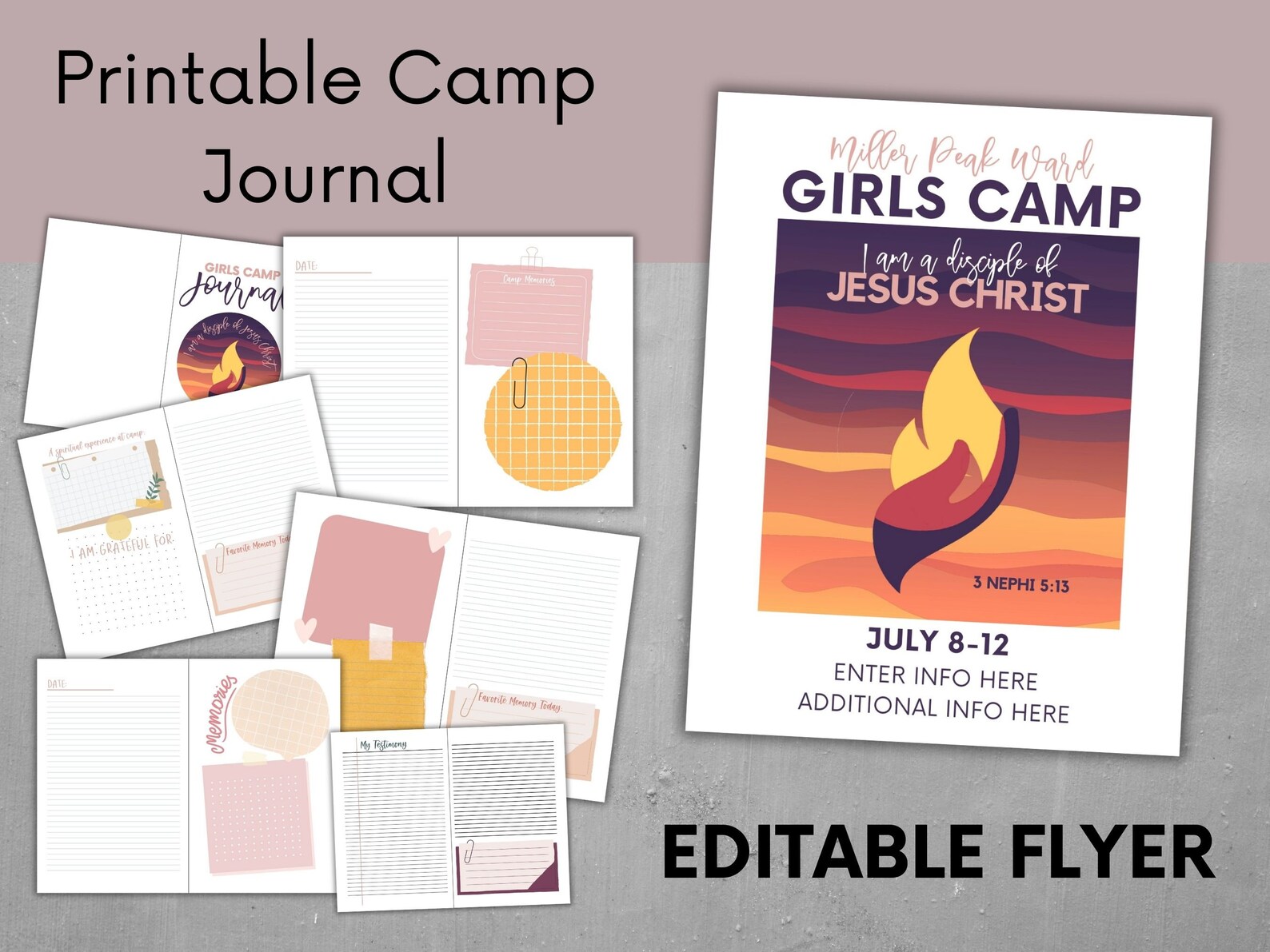 LDS Young Women, Girls Camp Planner, YW Binder, Young Women Planner ...