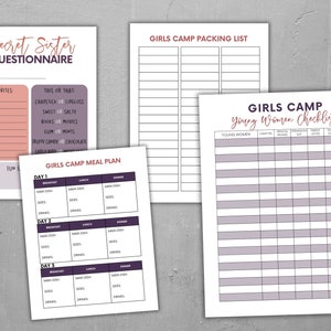 LDS Young Women, Girls Camp Planner, YW Binder, Young Women Planner ...