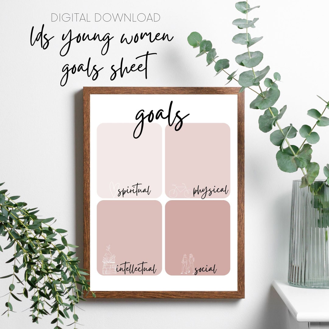Youth Goal Sheet Printable, LDS Goal Sheet for Youth, Spiritual