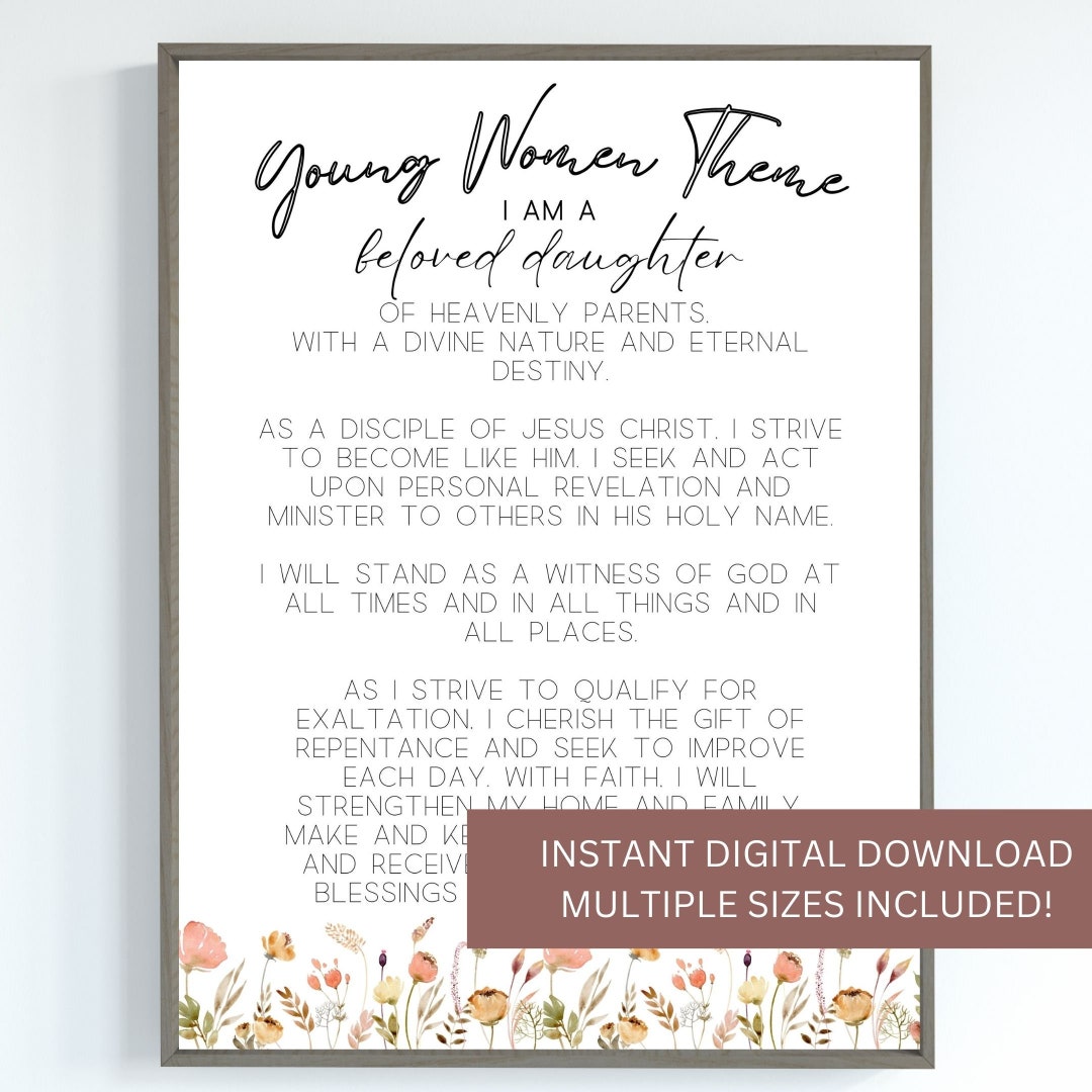 LDS Young Women Theme, Young Women Theme, YW Printable, LDS Youth, 2023 ...