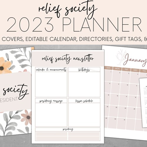 LDS Relief Society 2023 Relief Society Planner Relief Etsy