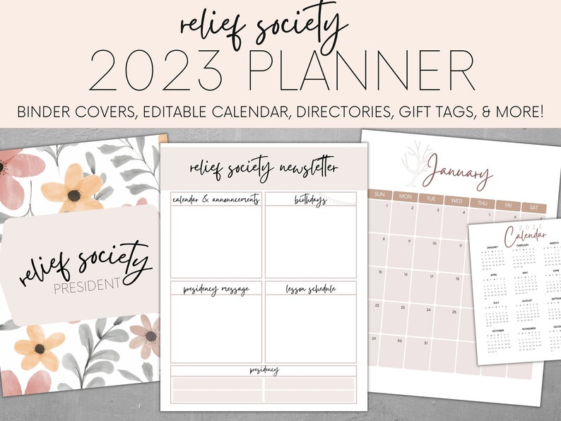 LDS Relief Society 2023 Relief Society Planner Relief Etsy