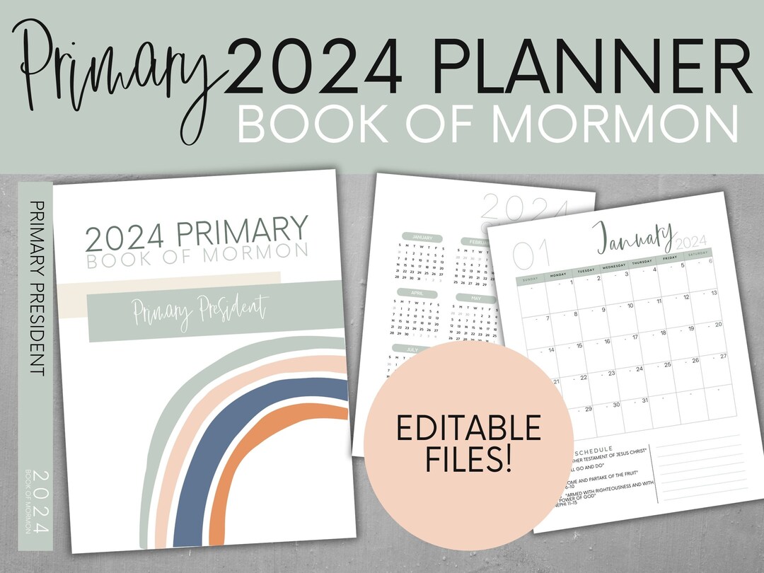 2024 LDS Primary Presidency Planner, 2024 Book of Mormon Planner, LDS