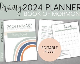 2024 LDS Primary Presidency Planner, 2024 Book of Mormon Planner, LDS Primary Planner, LDS Primary 2024, Primary Planner, Come Follow Me