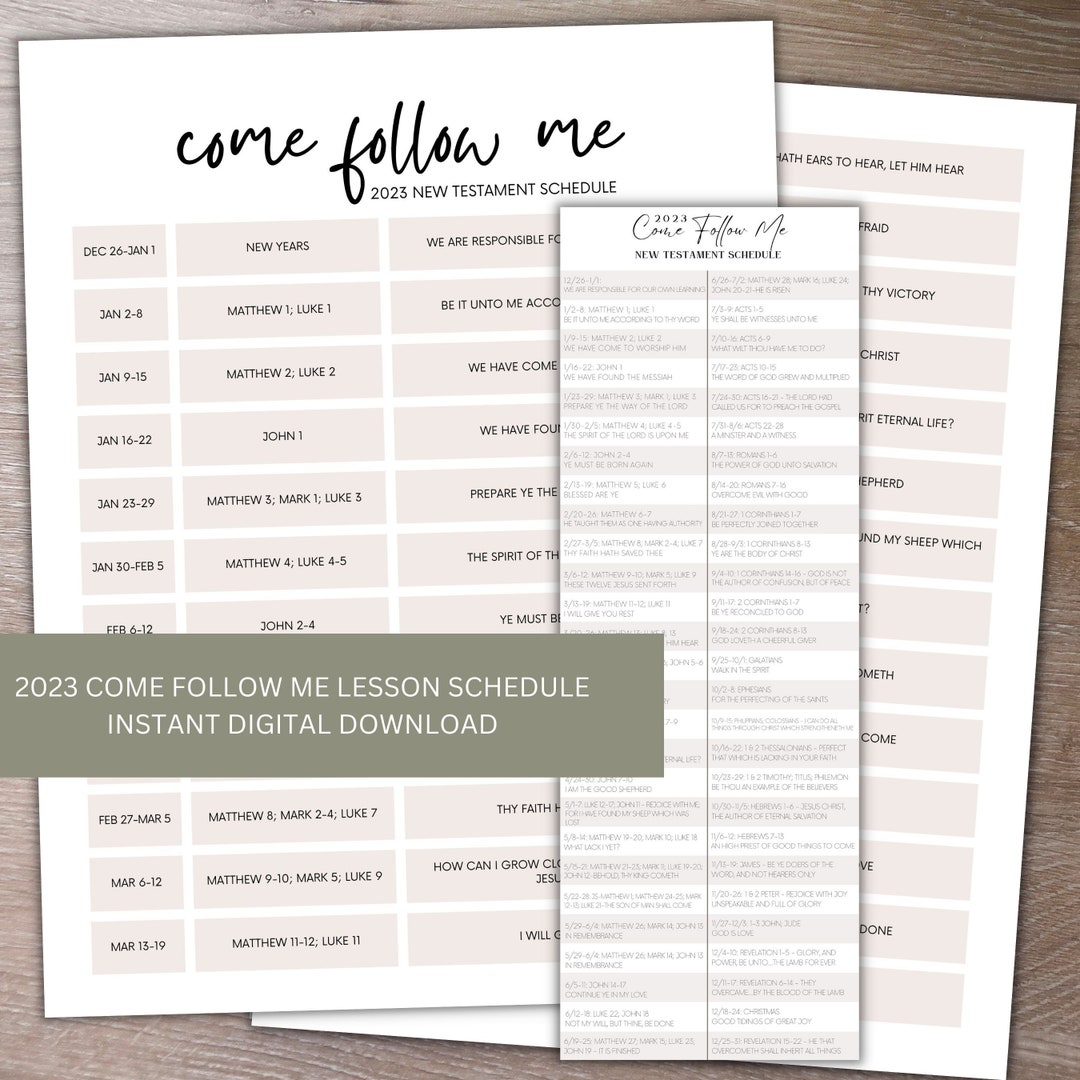 Come Follow Me 2023 Schedule, Cfm 2023 Digital Print, 2023 New