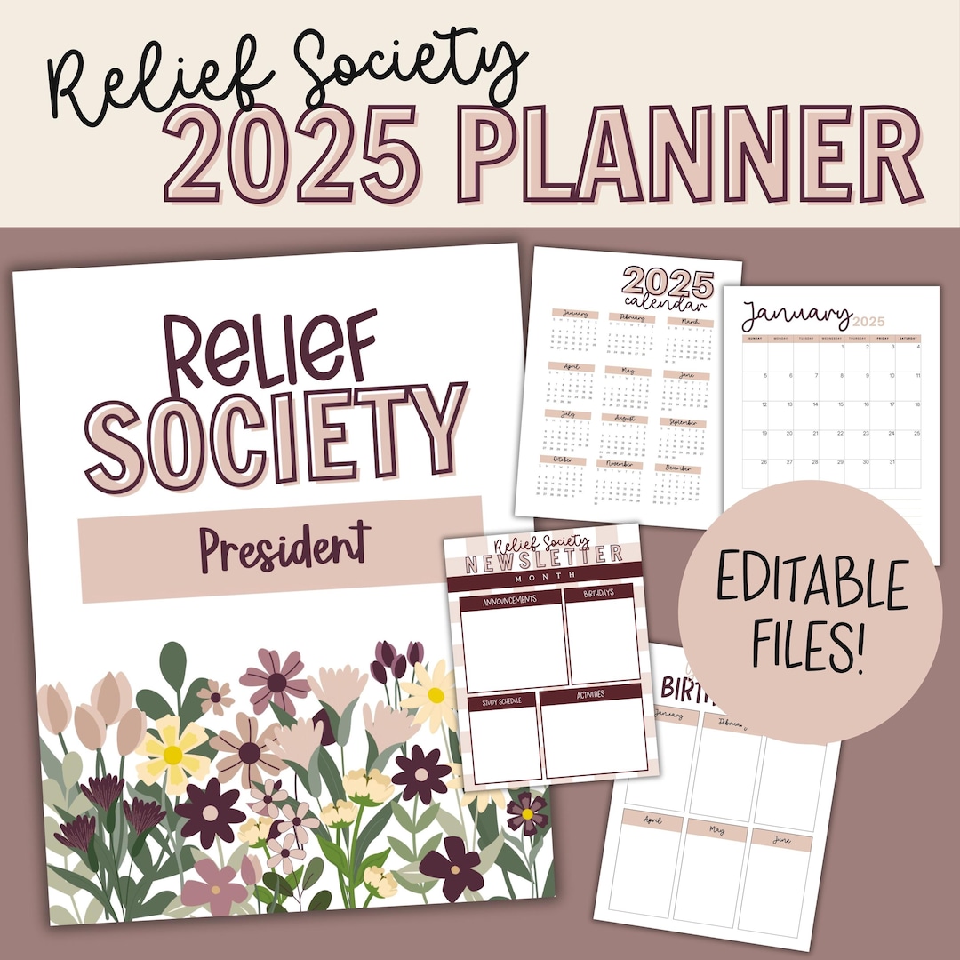 LDS Relief Society, 2025 Relief Society Planner, Relief Society, Relief