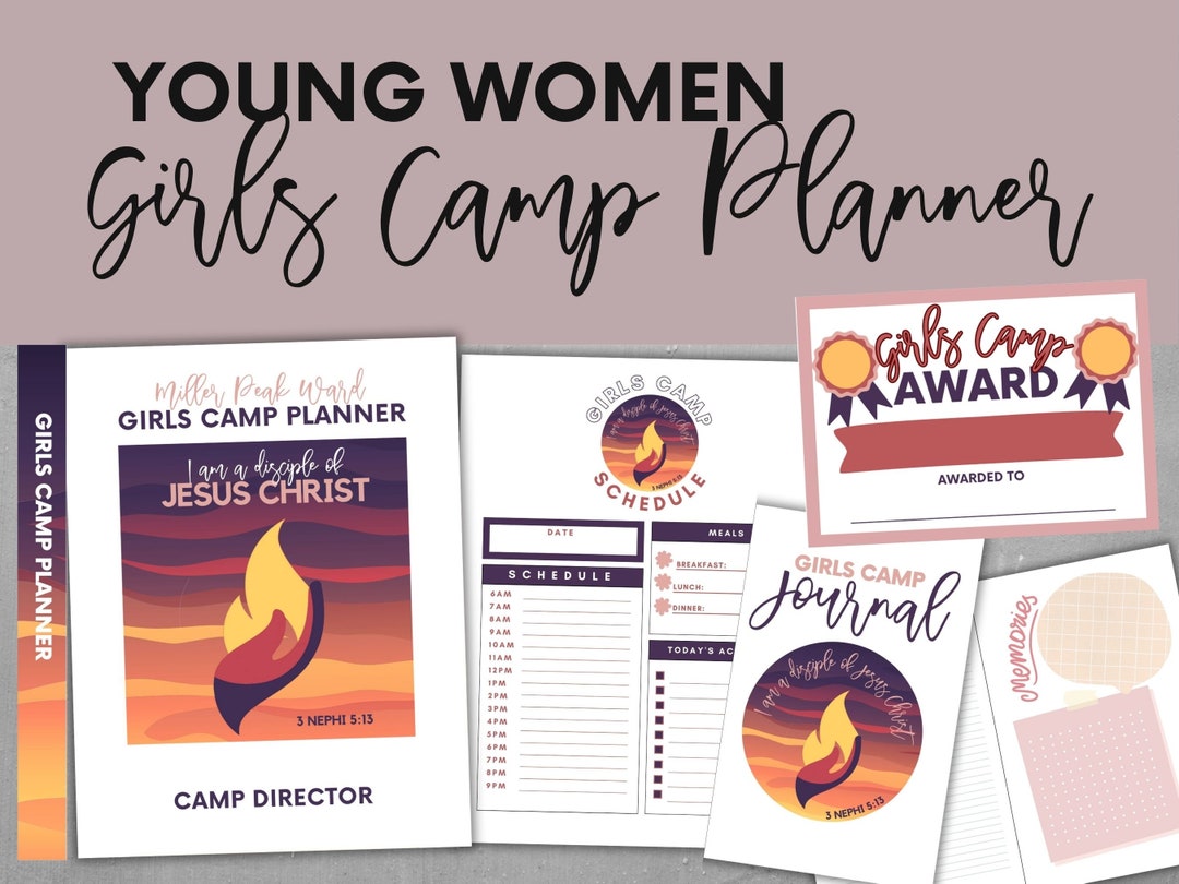 LDS Young Women, Girls Camp Planner, YW Binder, Young Women Planner ...