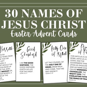 Adviento de Pascua-30 Tarjetas Imprimibles con Nombres de Cristo