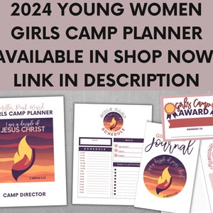 LDS Young Women, Girls Camp Planner, YW Binder, Young Women Planner ...