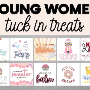 Mujeres jóvenes SUD, Folleto del campamento de niñas, Etiquetas de regalo de almohada, Tuck in Treat, Mujeres jóvenes SUD 2024, Campamento de niñas SUD, Regalo de mujeres jóvenes, folleto yw