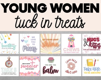 LDS Young Women, Girls Camp Handout, Pillow Treat Tags, Tuck in Treat, 2024 LDS Young Women, LDS Girls Camp, Young Women Gift, yw handout