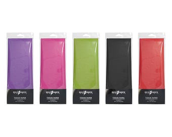 Papel de seda de colores lisos, 5 hojas por paquete