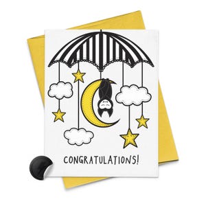 Baby Bat Mobile Baby Shower Card: Unconventional Congratulations