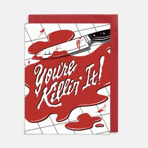Je maakt het af! Kaart, aanmoediging, True Crime, Murder Podcast Vibes, gefeliciteerd-wenskaart