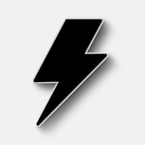 Hard Enamel Black Lightning Bolt Lapel Pin