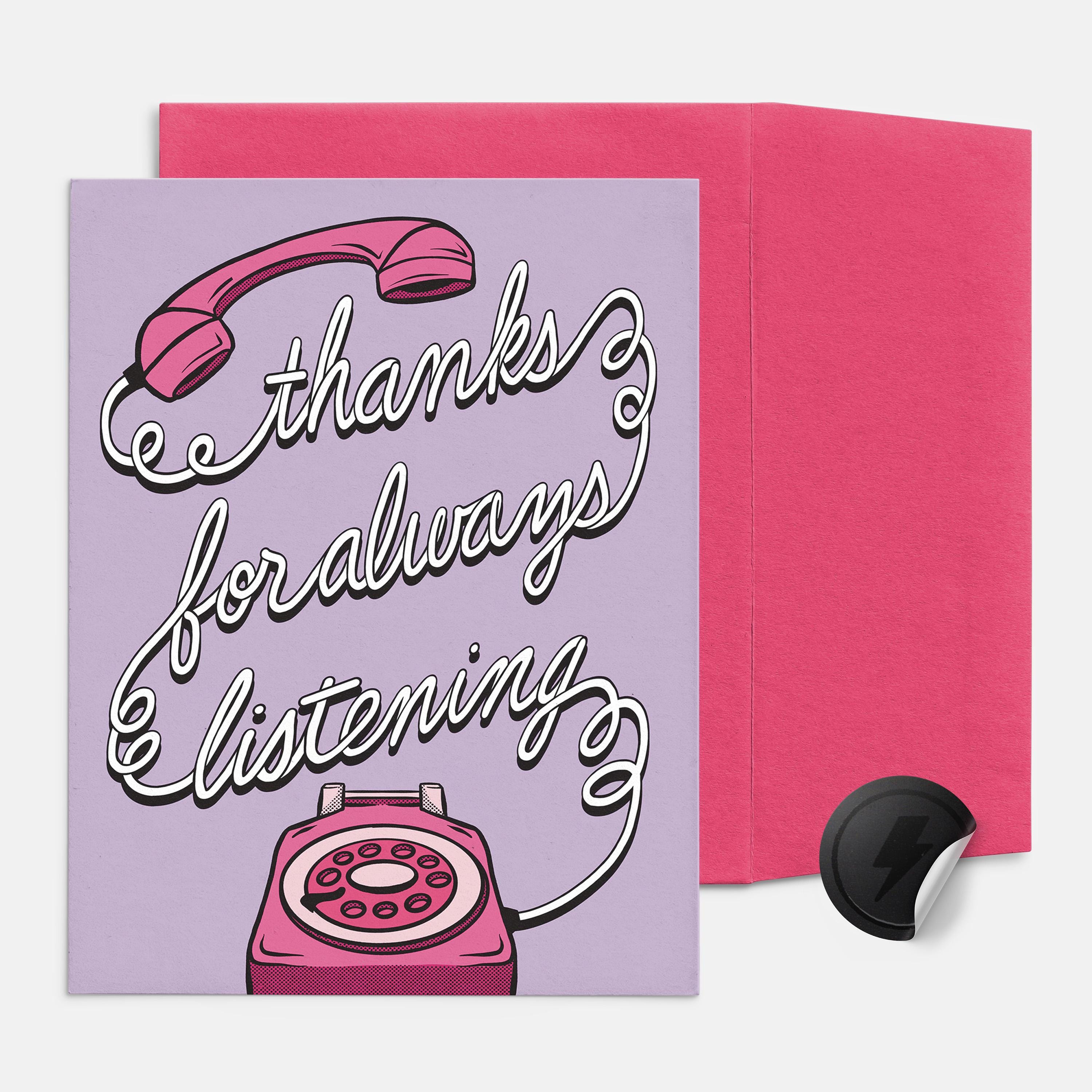 Thanks for Listening Card: Retro Phone Design - Etsy