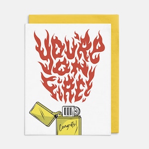Je staat in brand! Felicitatiekaart
