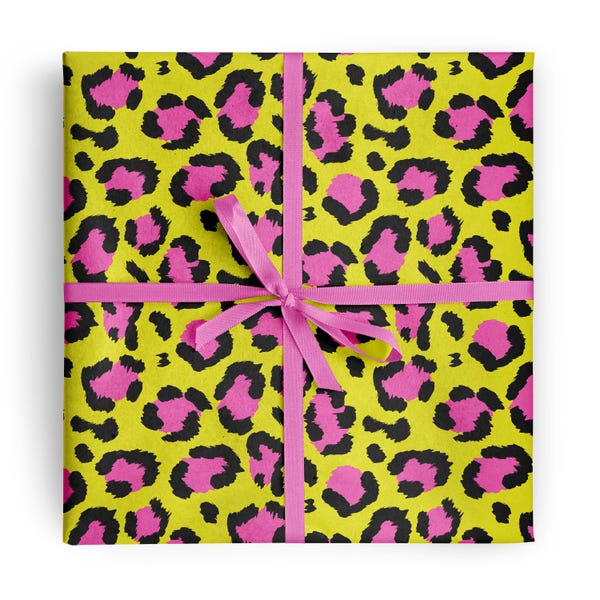 Papel de regalo con estampado de leopardo punk