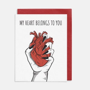 Tarjeta de San Valentín, Mi corazón te pertenece, Tarjeta de amor, Tarjeta de felicitación de aniversario