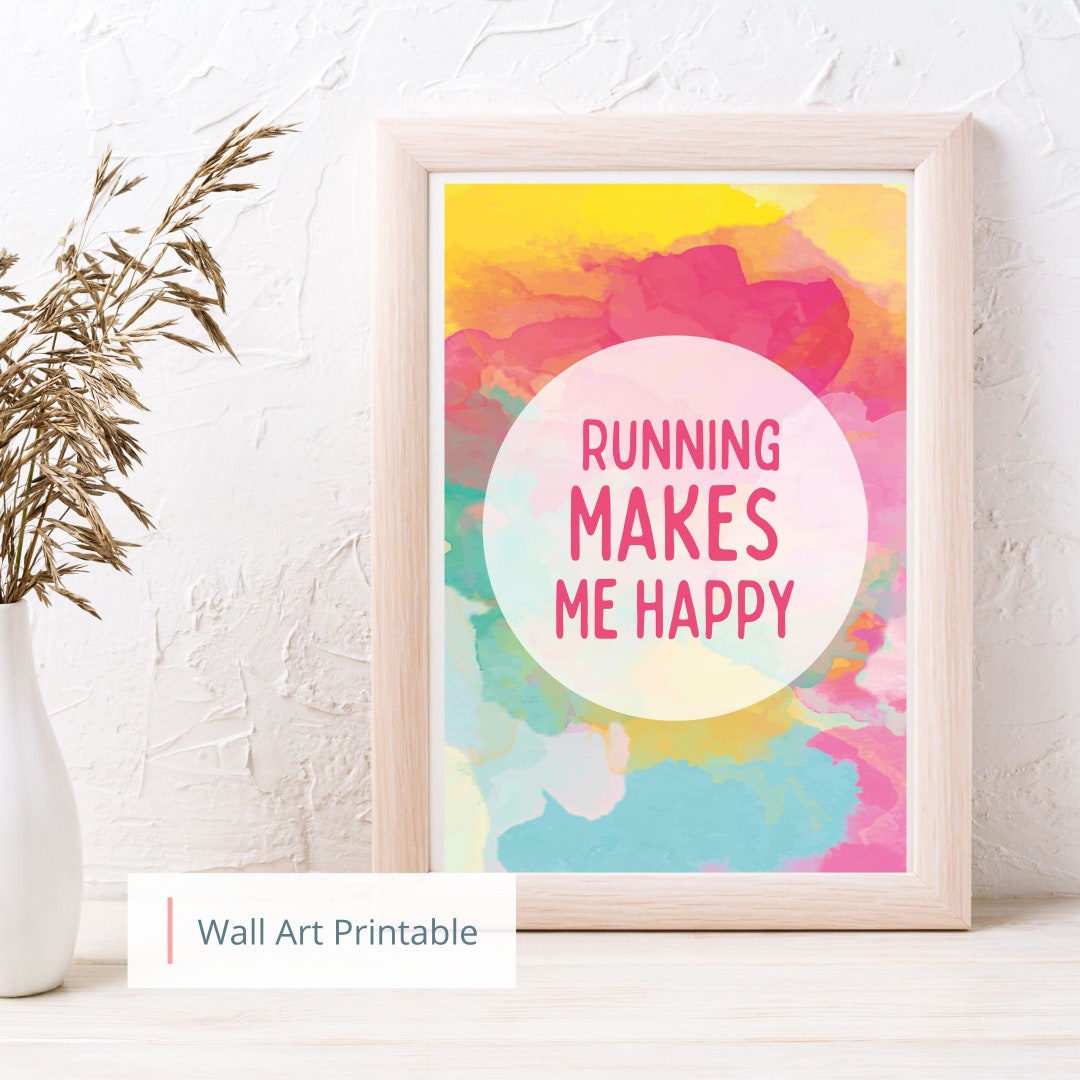 Inspirational Running Quote Printable Digital Wall Art for Runners Gym Poster Perfect Running ...