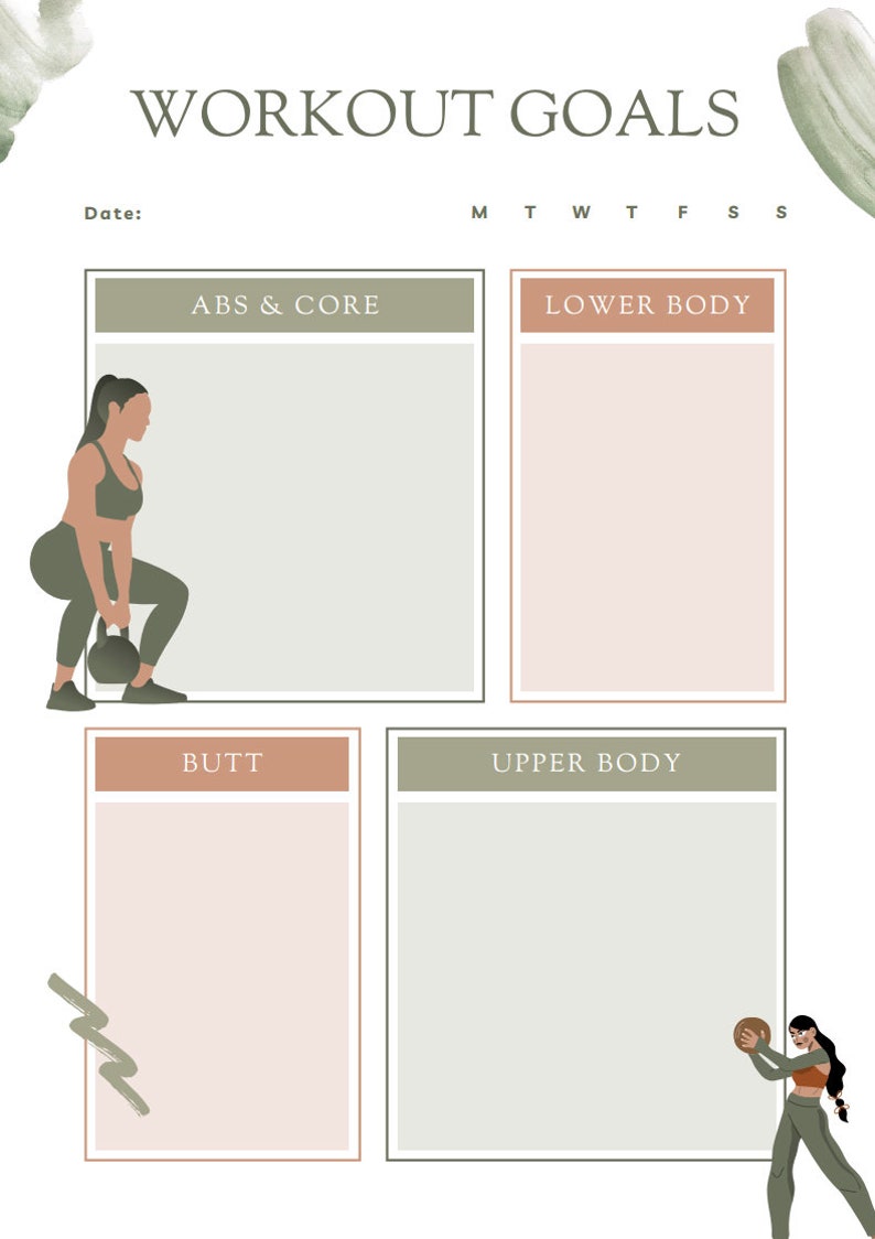 Workout Writing PRINTABLE Workout Tracker and Journal - Etsy