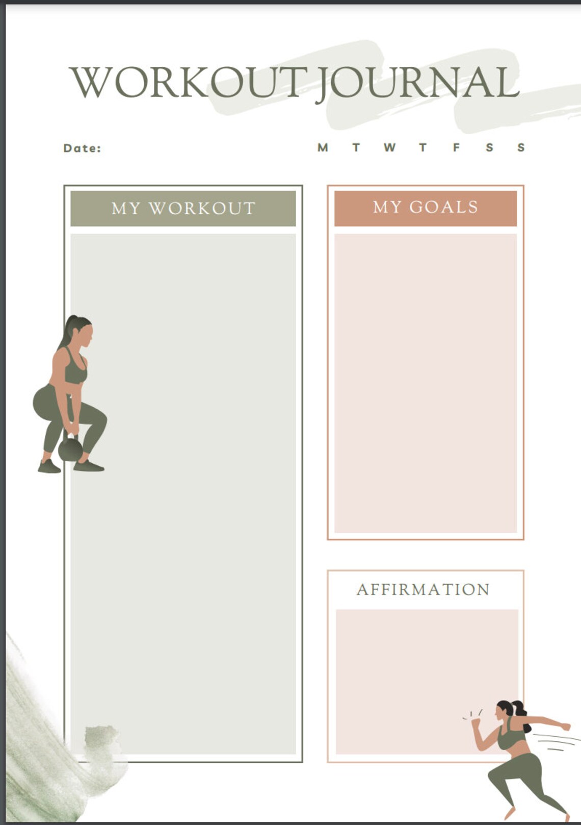 PRINTABLE Workout Tracker and Journal - Etsy