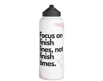 Stainless Steel Water Bottle, Standard Lid - Motivational Running Quotes Mug - Running Inspiration - Perfect Gift for Runners