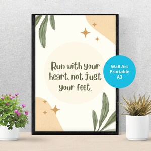 Inspirational Running Quote Printable | Digital Wall Art for Runners | Gym Poster | Perfect Running Gift