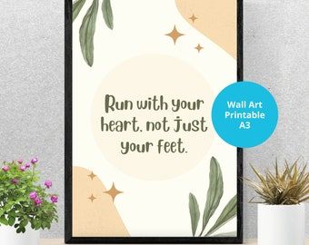 Inspirational Running Quote Printable | Digital Wall Art for Runners | Gym Poster | Perfect Running Gift