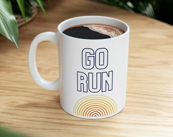 11oz Motivational Running Quotes Mug - Running Inspiration - Perfect Gift for Runners - Durable Ceramic Coffee & Tea Cup