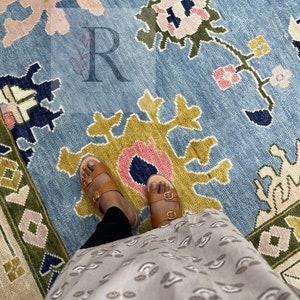 blue oushak rug 8x10
