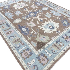 9x12 blue oushak rug