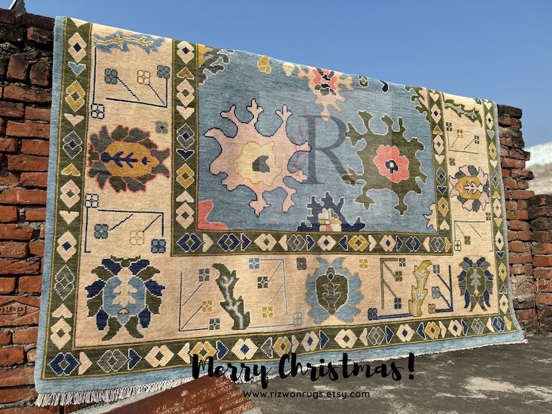 blue oushak rug