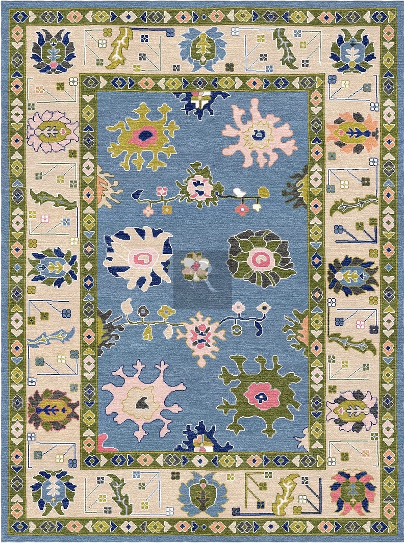 9x12 pink oushak rug