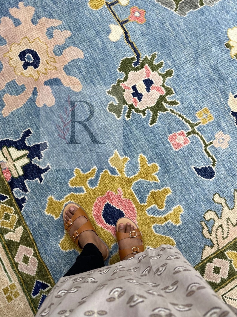 blue oushak rug 8x10