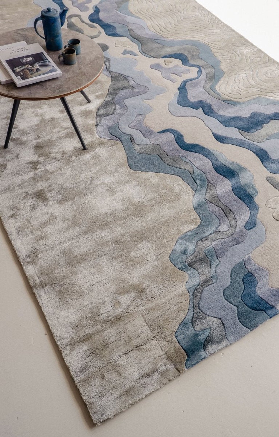 9X12 Hand Tufted Rug Handmade Top Quality Unique Area Rug in High Low ...