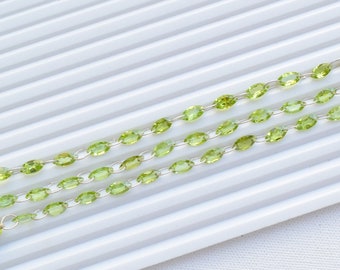 16 pieces Natural Peridot Faceted Marquise Cut Stone Beads | Natural Cut Gemstone Double Drill Beads Line for Jewelry Making | 9x4x2 MM