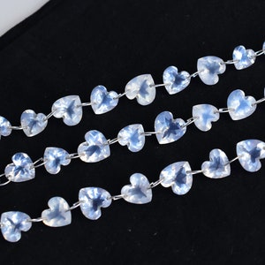 10 pieces Moon Quartz Faceted Heart Beads | 11x11x8 to 9x9x6 mm | Natural Gemstone Cut Stone Double Drill Beads Strand