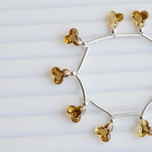 10 pieces Honey Quartz Trefoil Cut Natural Gemstone Faceted Beads | Fancy Cut Gemstone for Jewelry Making | 7x7x5 MM | Face Drill
