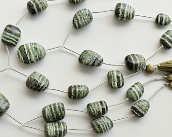 7 Pieces Silver Line Jasper Smooth Tumble Beads Natural Gemstone Strand | Silver Line Jasper for Jewelry Making | 24x18x10 to 13.5x10.5x7 MM