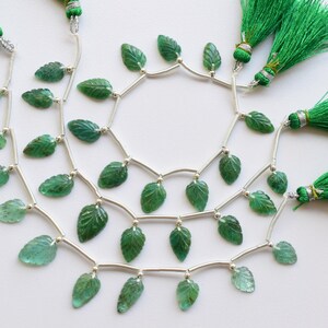 10 Pieces Emerald Carved Mix Beads Natural Gemstone |  Emerald Beads for Jewelry Making | Emerald Jewelry Supplies
