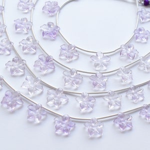 10 Pieces Pink Amethyst Carved Jasmine Flower Beads | Natural Carved Gemstone Beads | 15x13 to 12x3 MM | Handmade Gemstone Carving