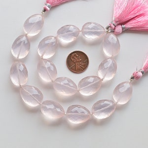7 Inches Rose Quartz Tumble Faceted Beads Natural Gemstone | 20x15x12 to 19.5x14x10 MM | Quartz for Jewelry Making